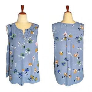 DANIEL RAINN | Women’s Flora Print Split Neck Sleeveless  Blouse Size 1X